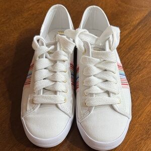Keds White Sneakers with Multicolor Stripes
